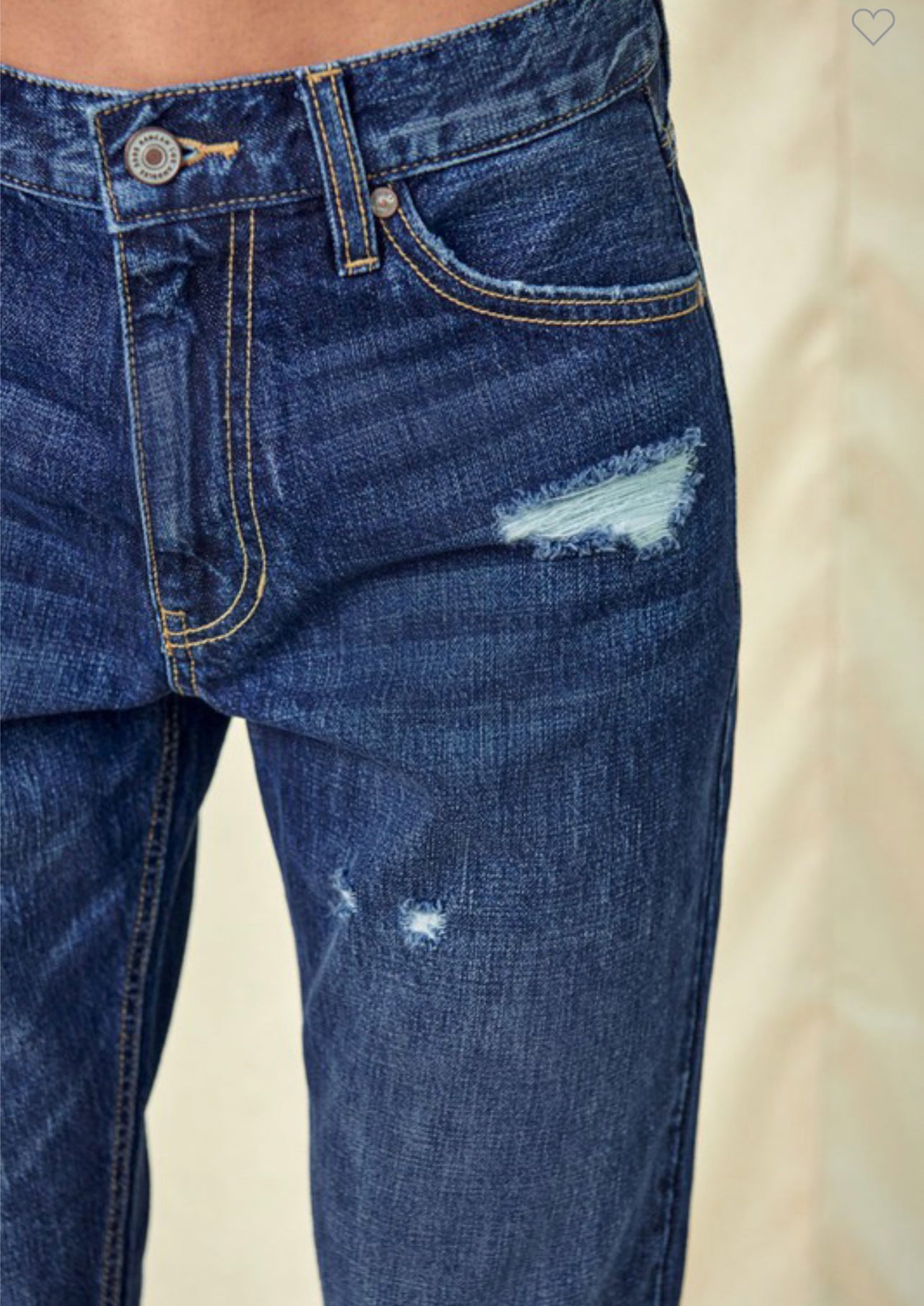 High Rise Straight Leg Distressed Jeans
