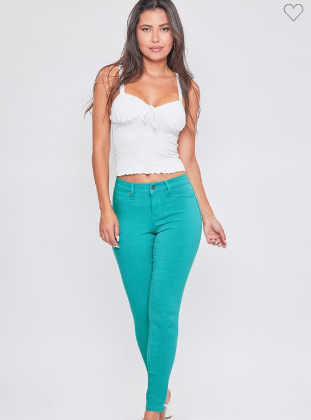 Sea Green Hyperstretch Skinny Jeans