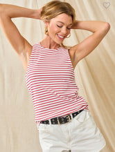 Load image into Gallery viewer, Red &amp; White Cut Out Tank
