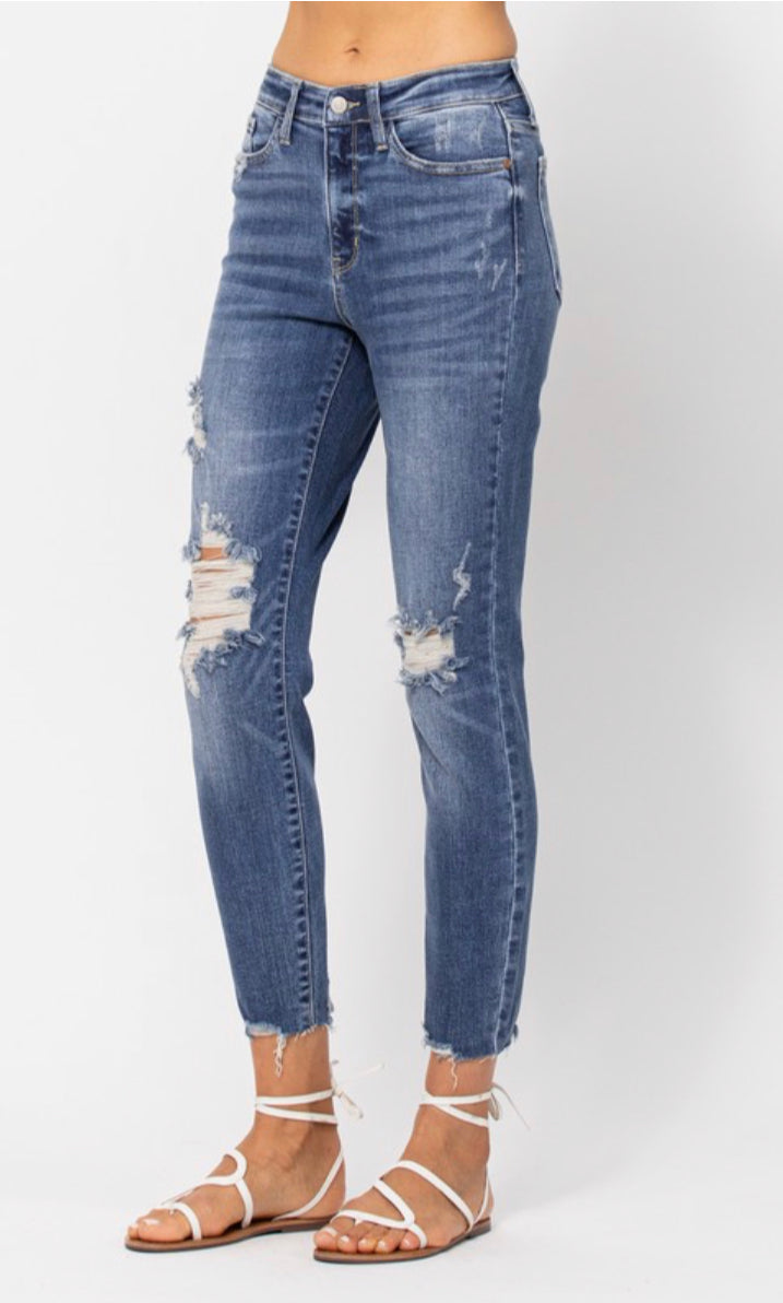 Judy Blue Hi Waist Destroyed Relaxed Fit